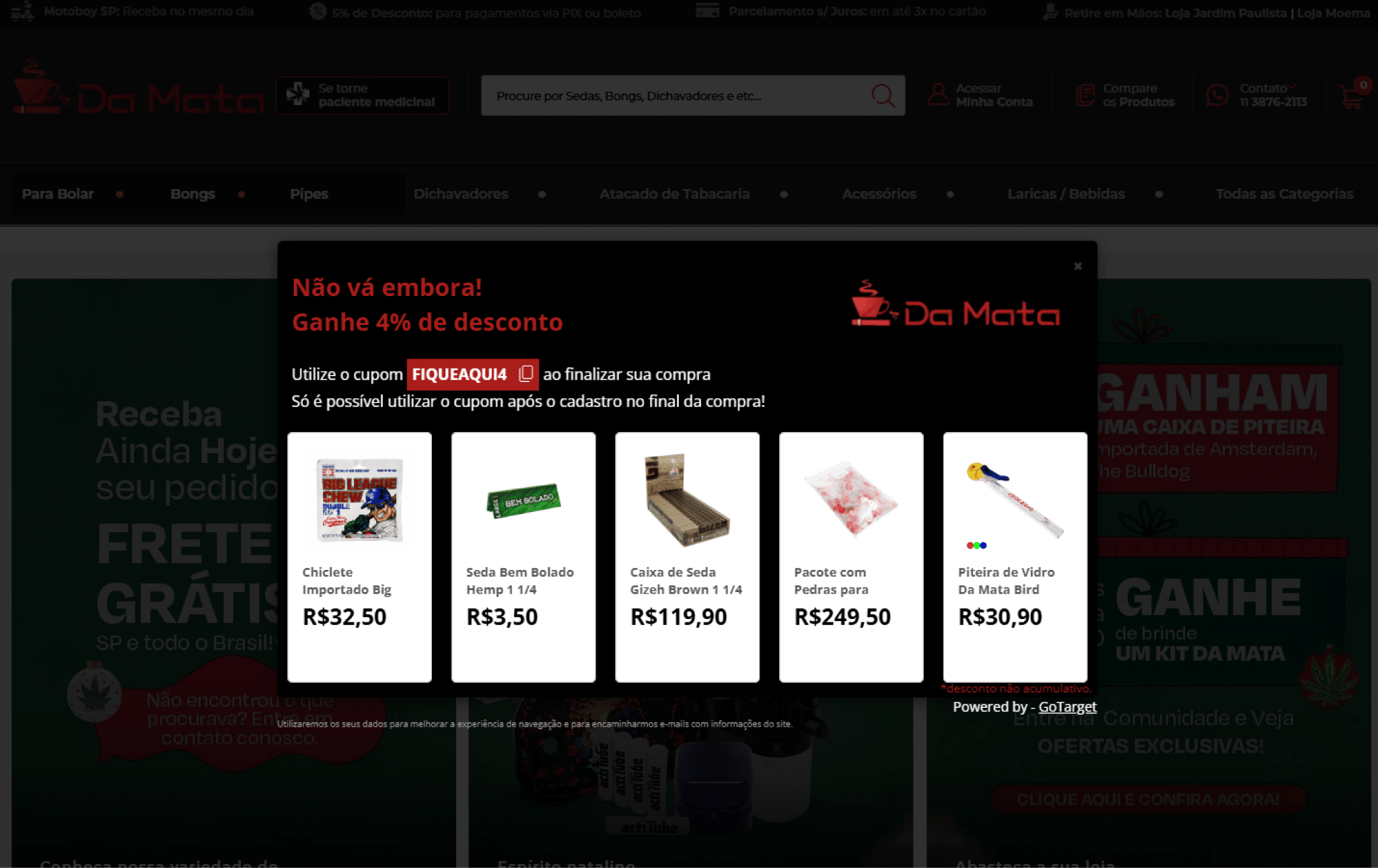 O Pop-Up de Desconto é uma ferramenta para incentivar a compra dos consumidores.