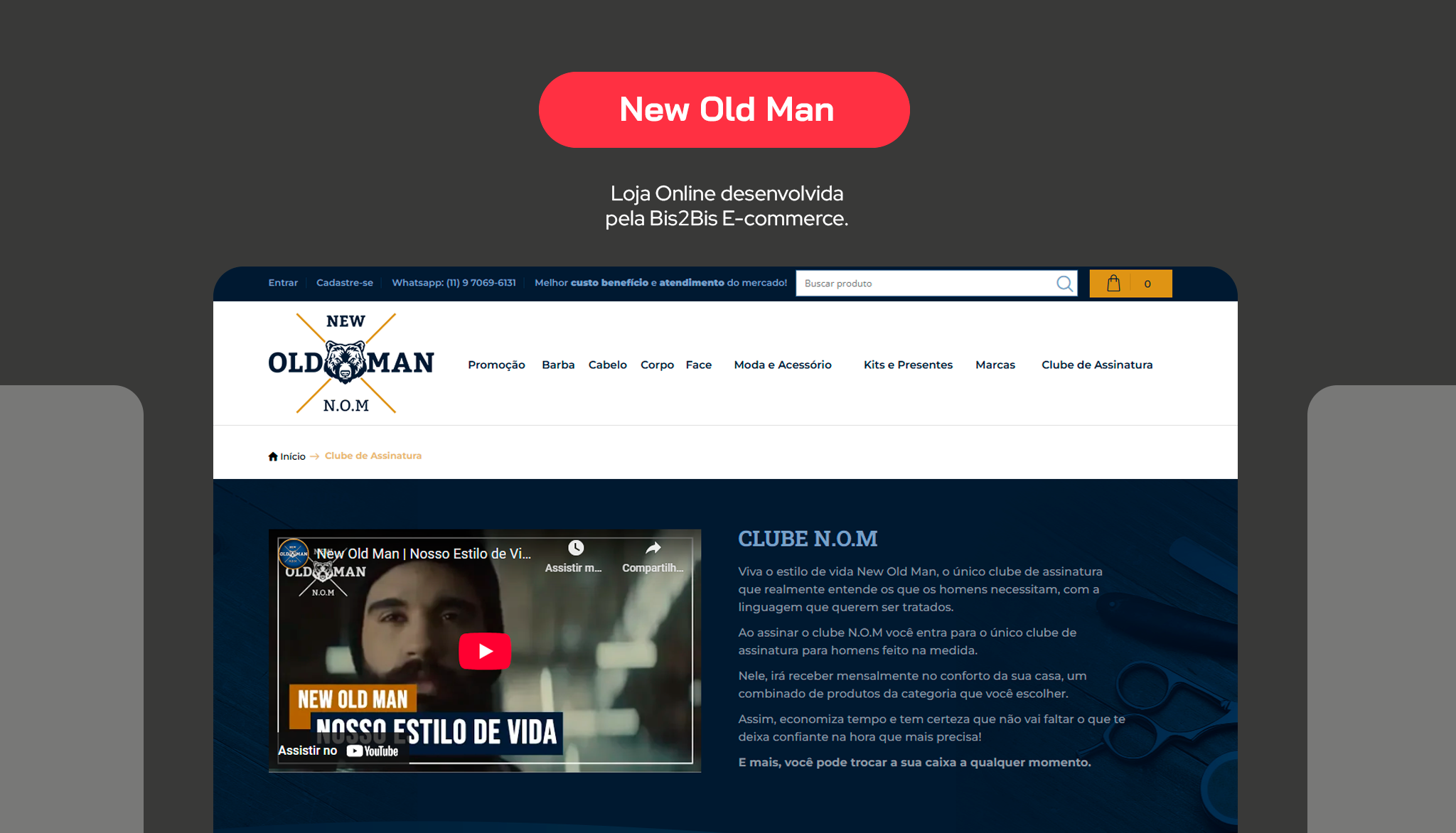 Loja Virtual de Cosméticos - New Old Man