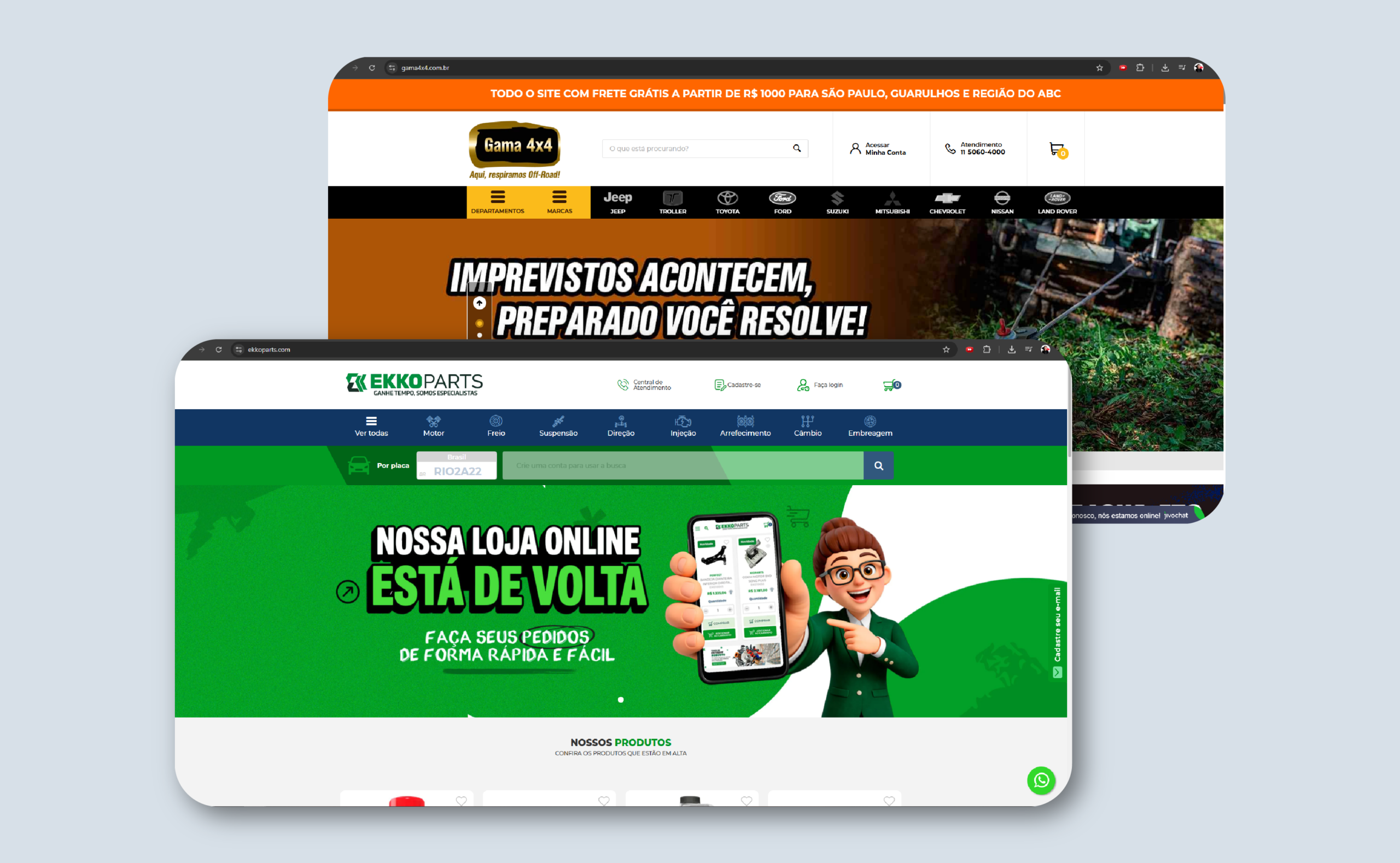 Gama 4x4 e Ekko Parts, autopeças online de sucesso desenvolvidas pela Bis2Bis E-commerce